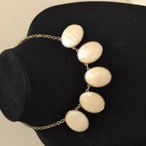 Mother Of Pearl cabochon Necklace Station Necklace